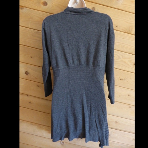 OST Cardigan Gray Open Front Draped Wrap - Picture 2 of 4